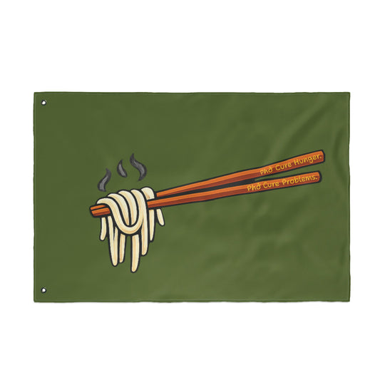 "Phở Cure Problems." Flag — Double-Sided Garden Banner