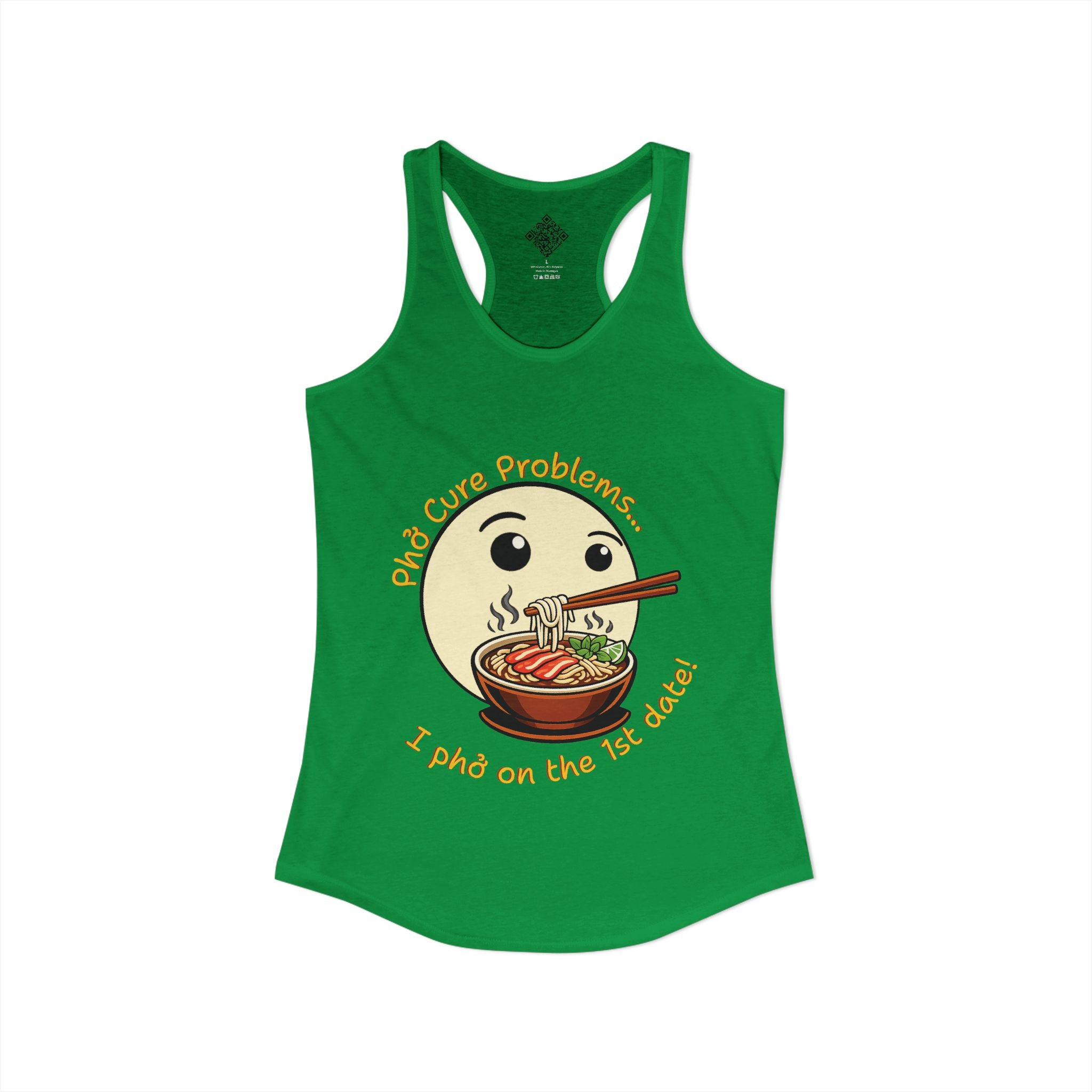 Women's "Phở Cure Problems!", "1st date!" Racerback Tank