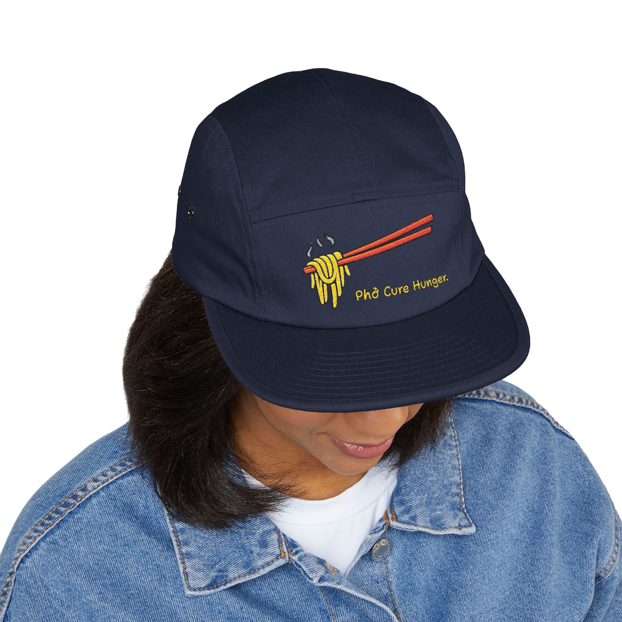 "Phở Cure Hunger." Embroidered 5-Panel Cap
