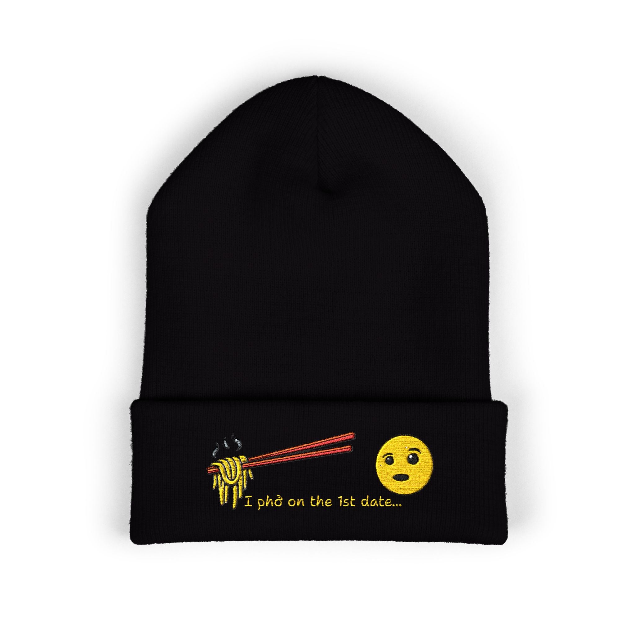 *Clearance Item* Embroidered "1st date." Cuffed Beanie