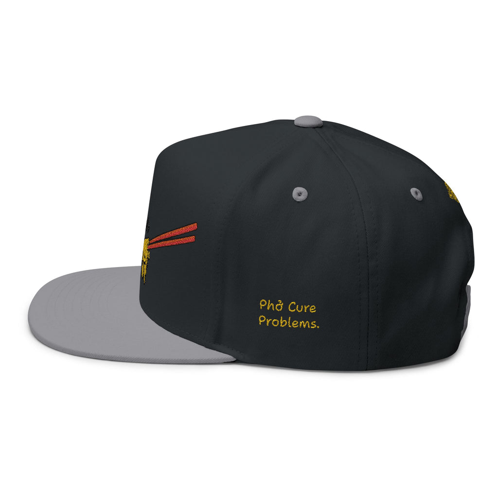 "Phở Cure Problems./Phở Cure Hunger." Embroidered Flat Bill Snapback