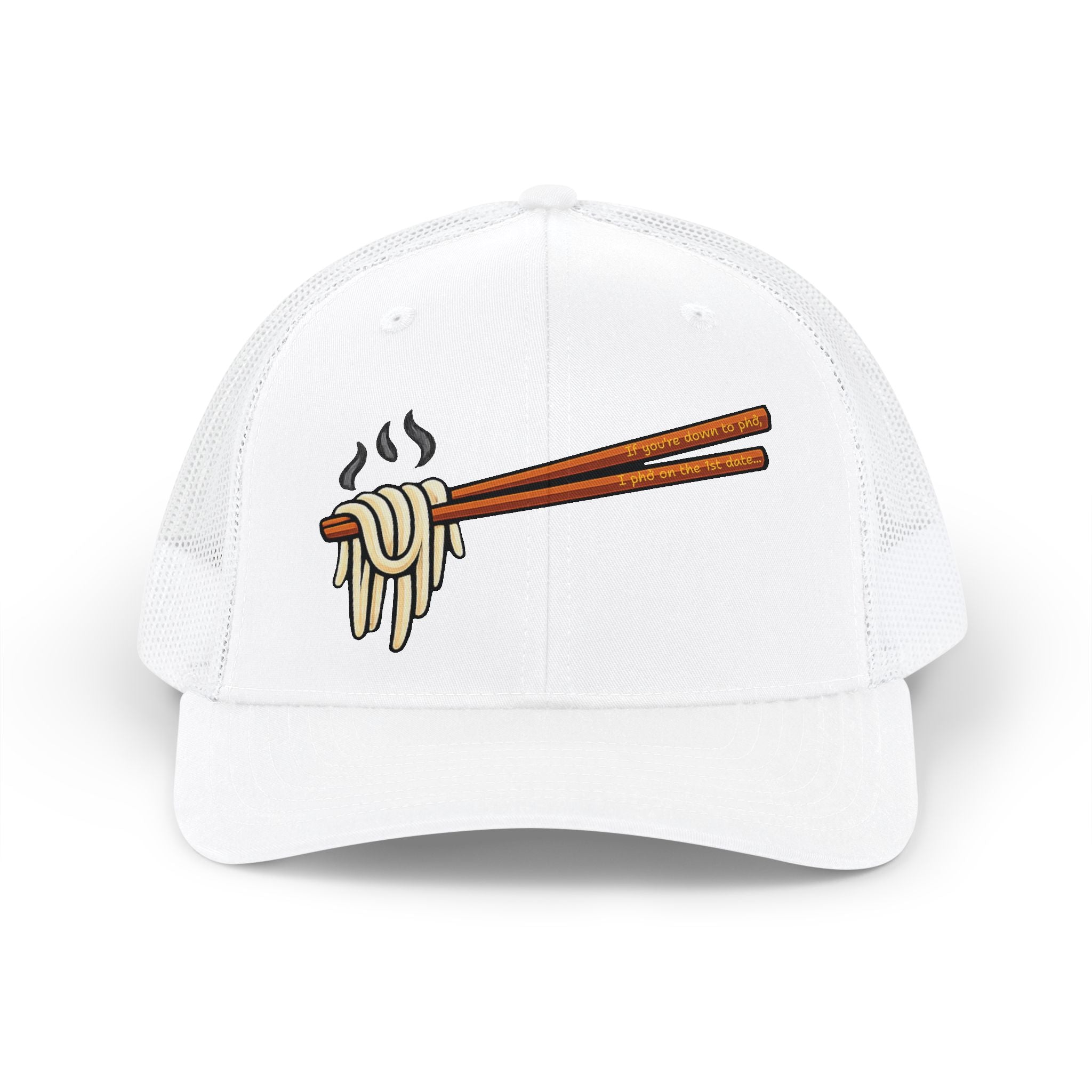 "... 1st date" Embroidered Trucker Snapback