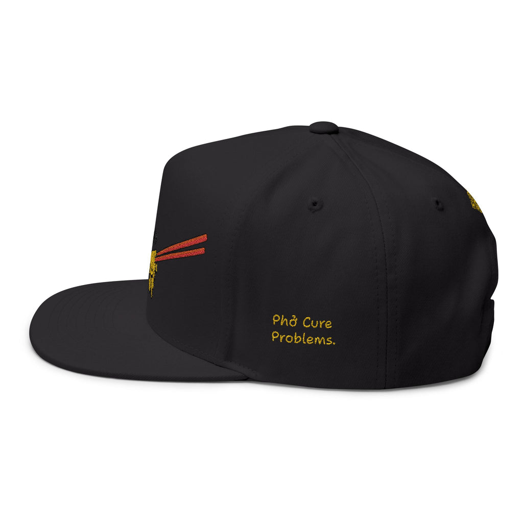 "Phở Cure Problems./Phở Cure Hunger." Embroidered Flat Bill Snapback