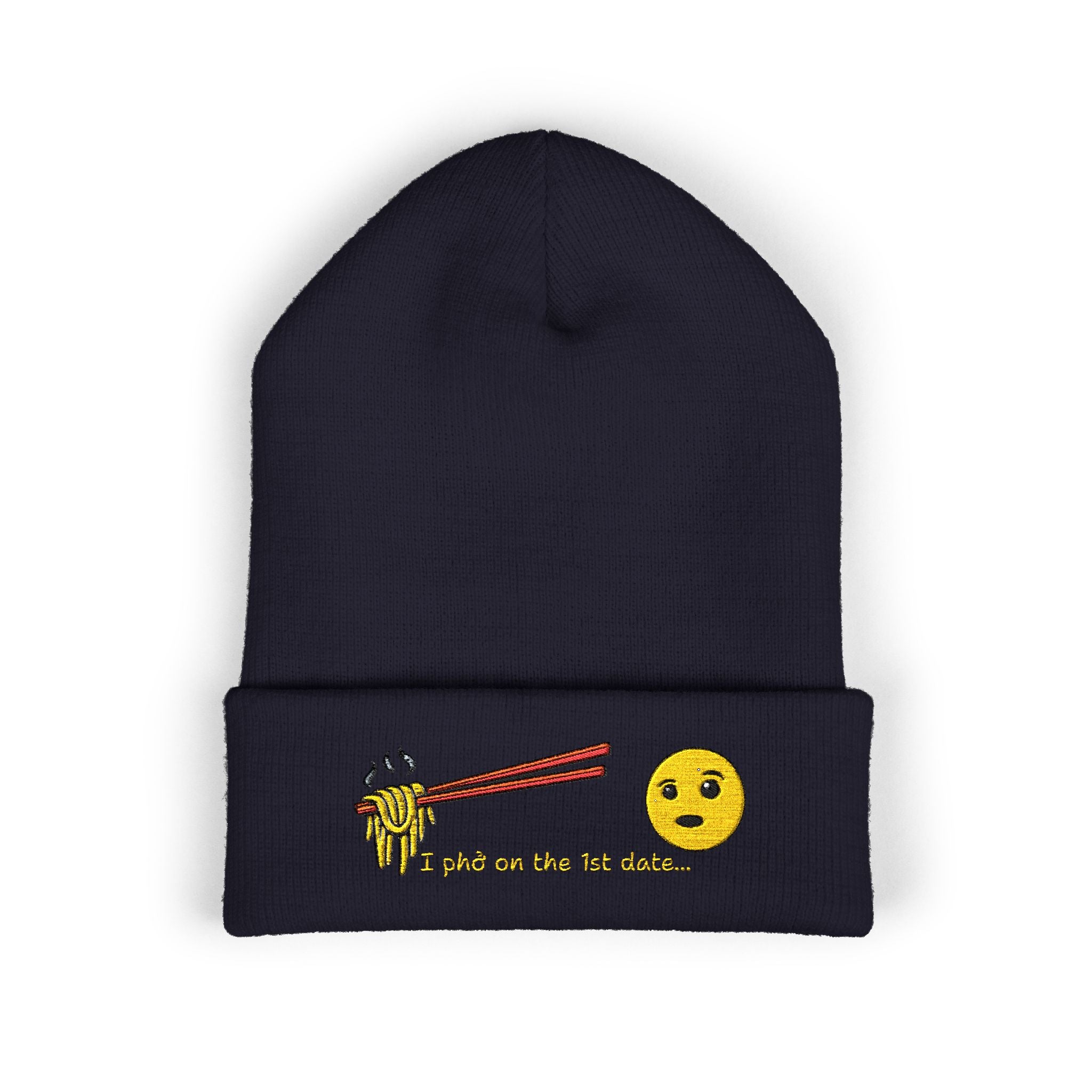 *Clearance Item* Embroidered "1st date." Cuffed Beanie