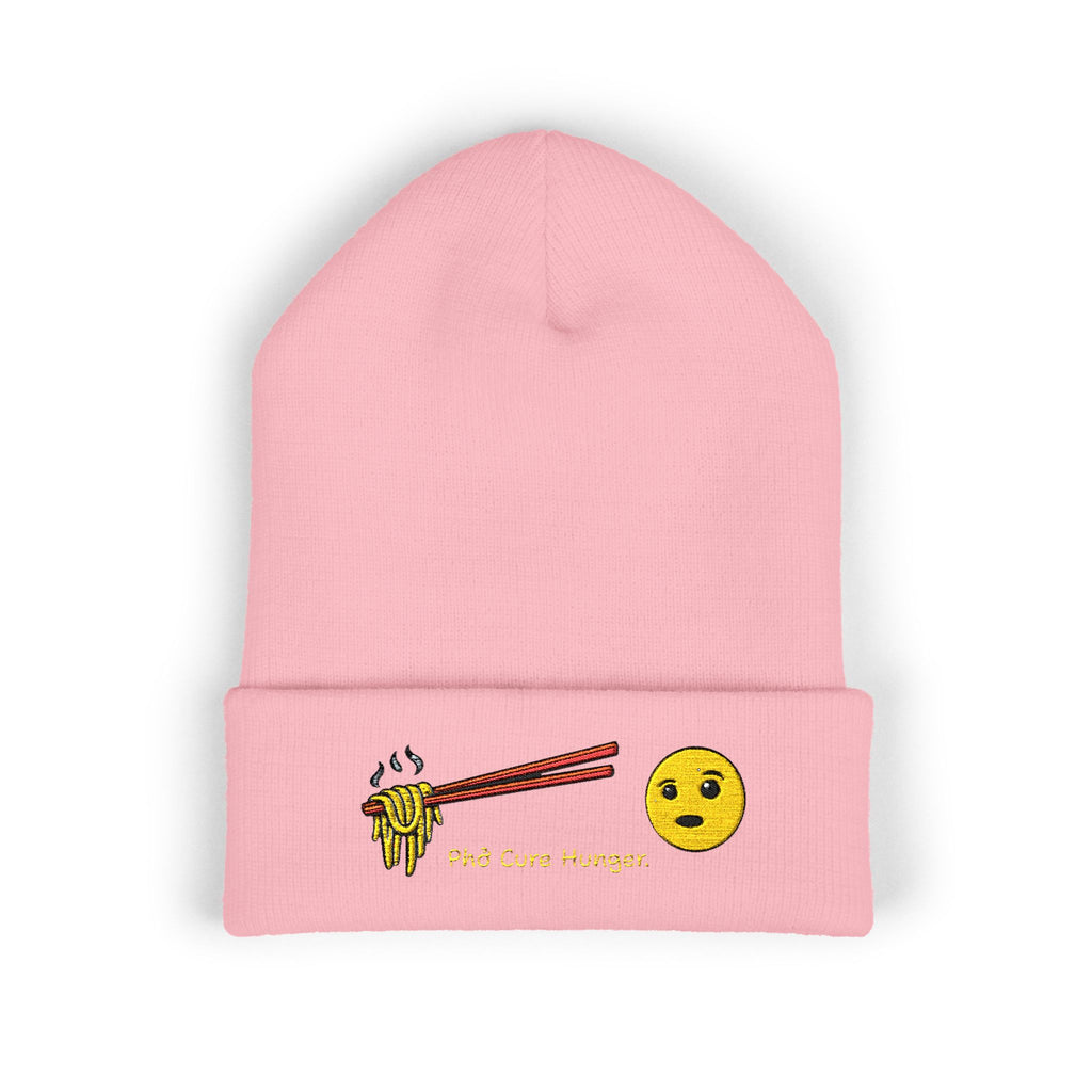 *Clearance Item* Embroidered "Phở Cure Hunger." Cuffed Beanie