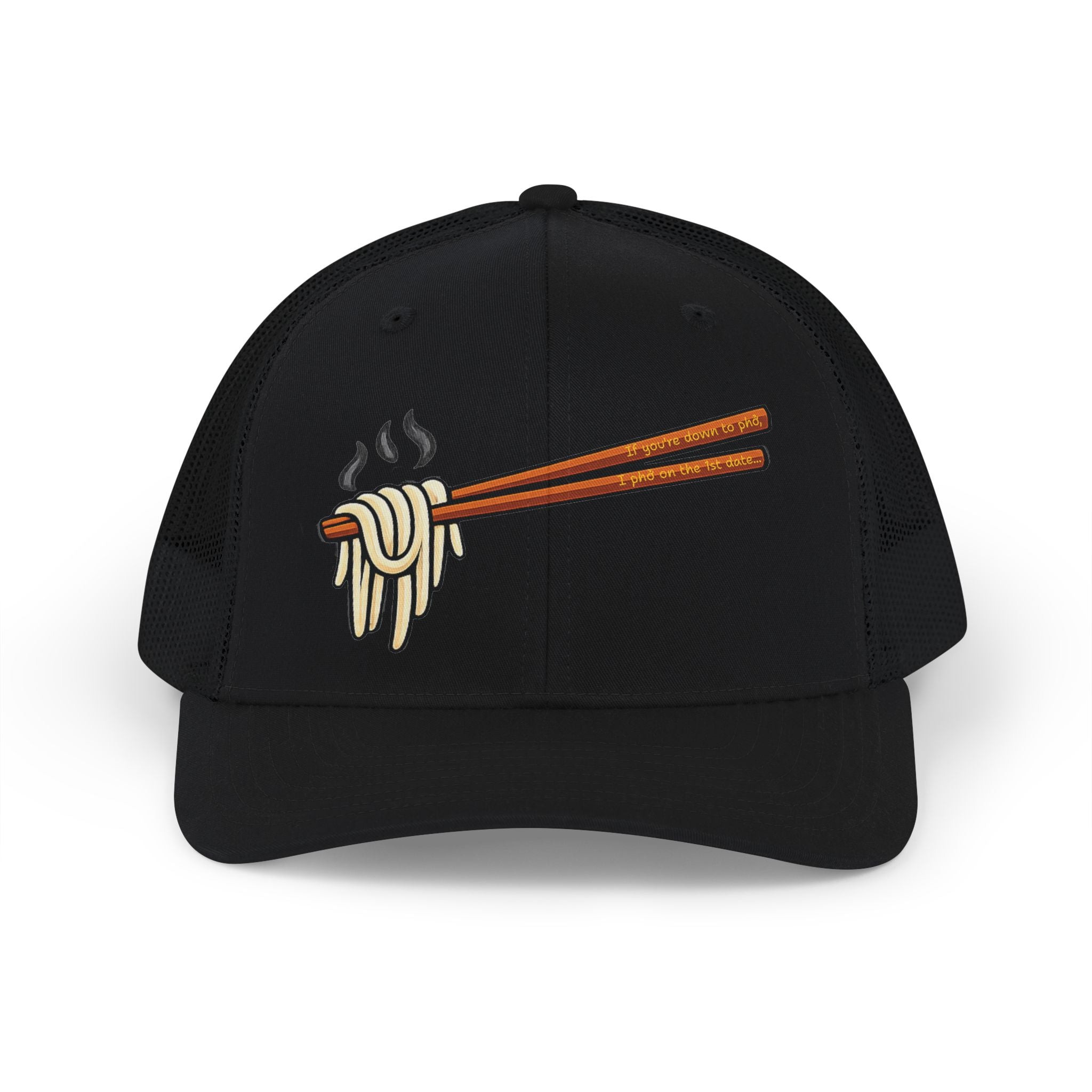 "... 1st date" Embroidered Trucker Snapback