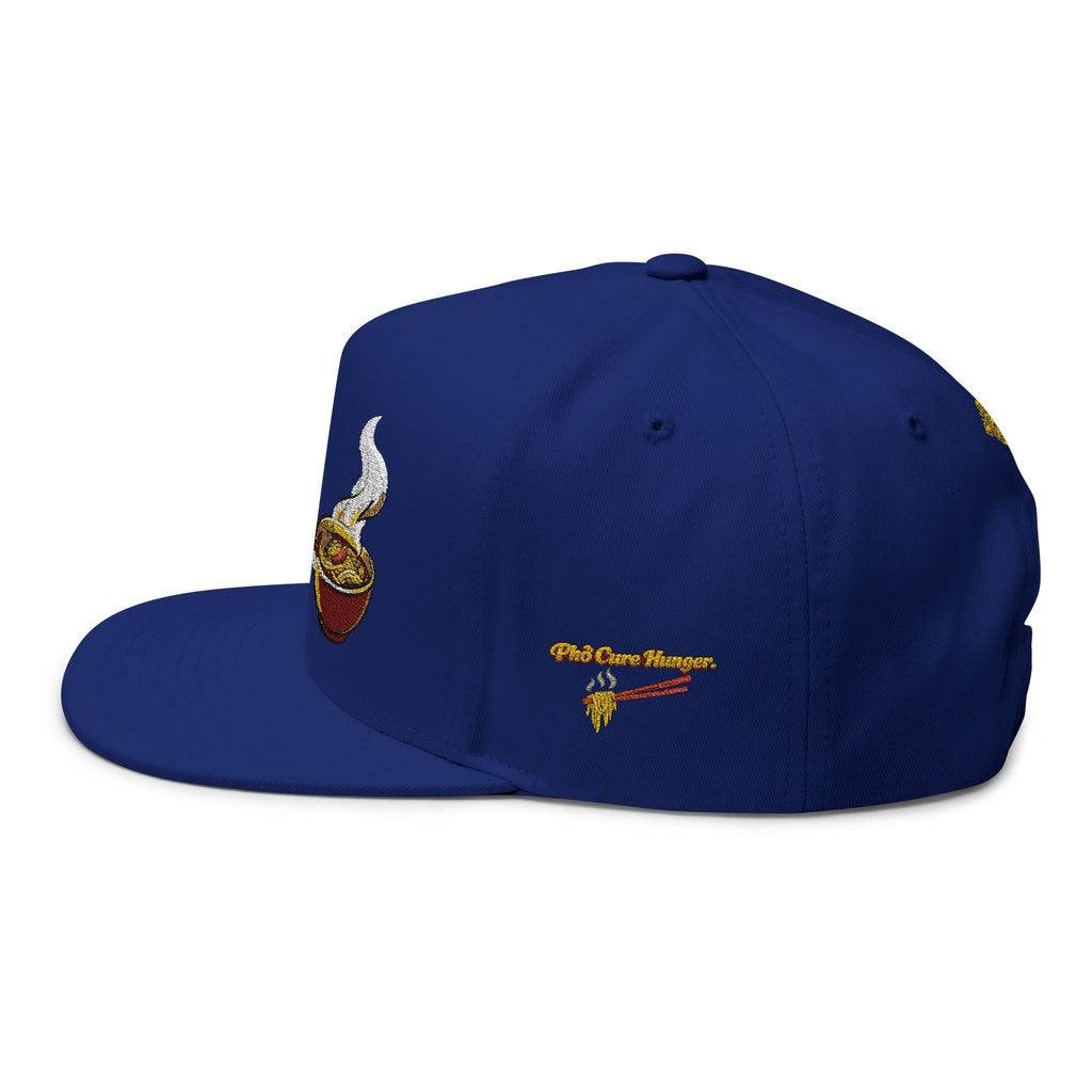 NEW*"Phở Cure Hunger." Embroidered Flat Bill Snapback