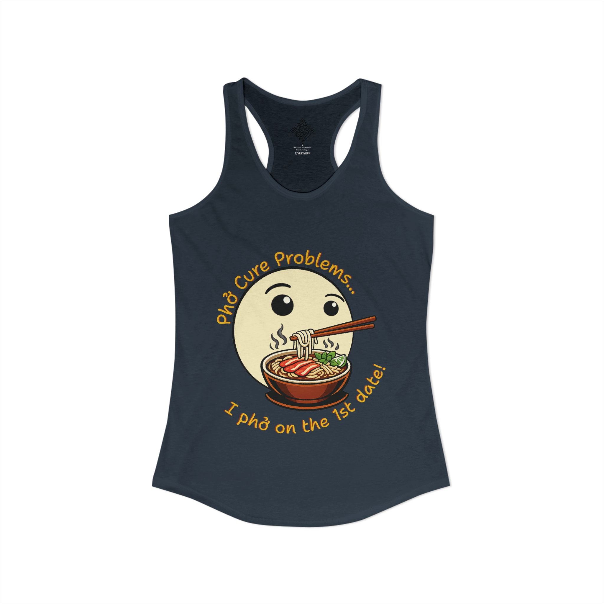 Women's "Phở Cure Problems!", "1st date!" Racerback Tank