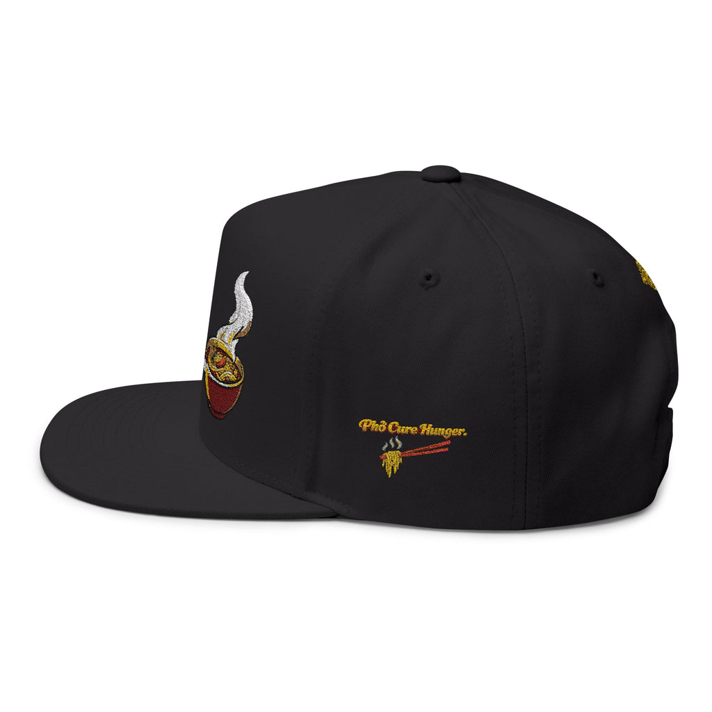NEW*"Phở Cure Hunger." Embroidered Flat Bill Snapback