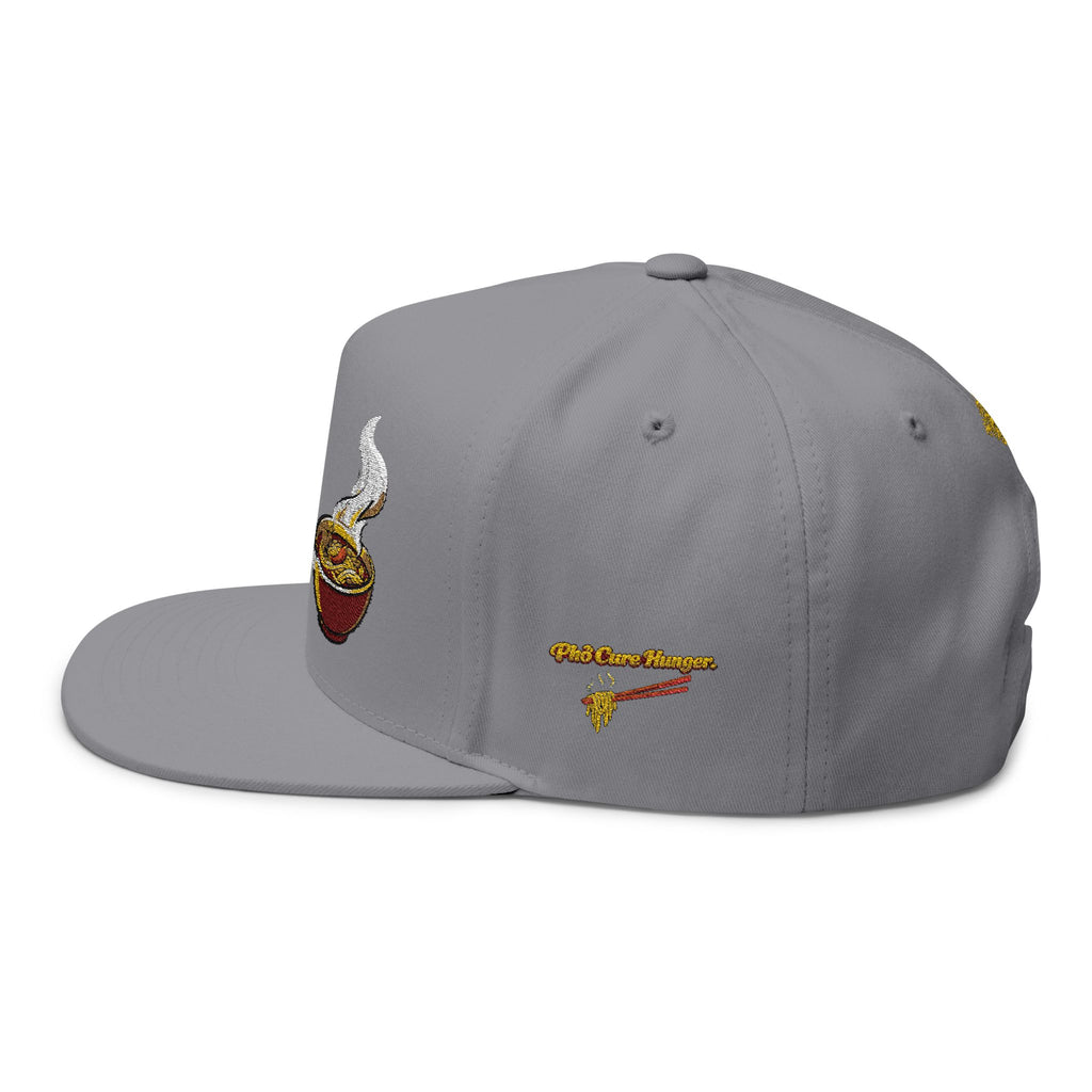 NEW*"Phở Cure Hunger." Embroidered Flat Bill Snapback