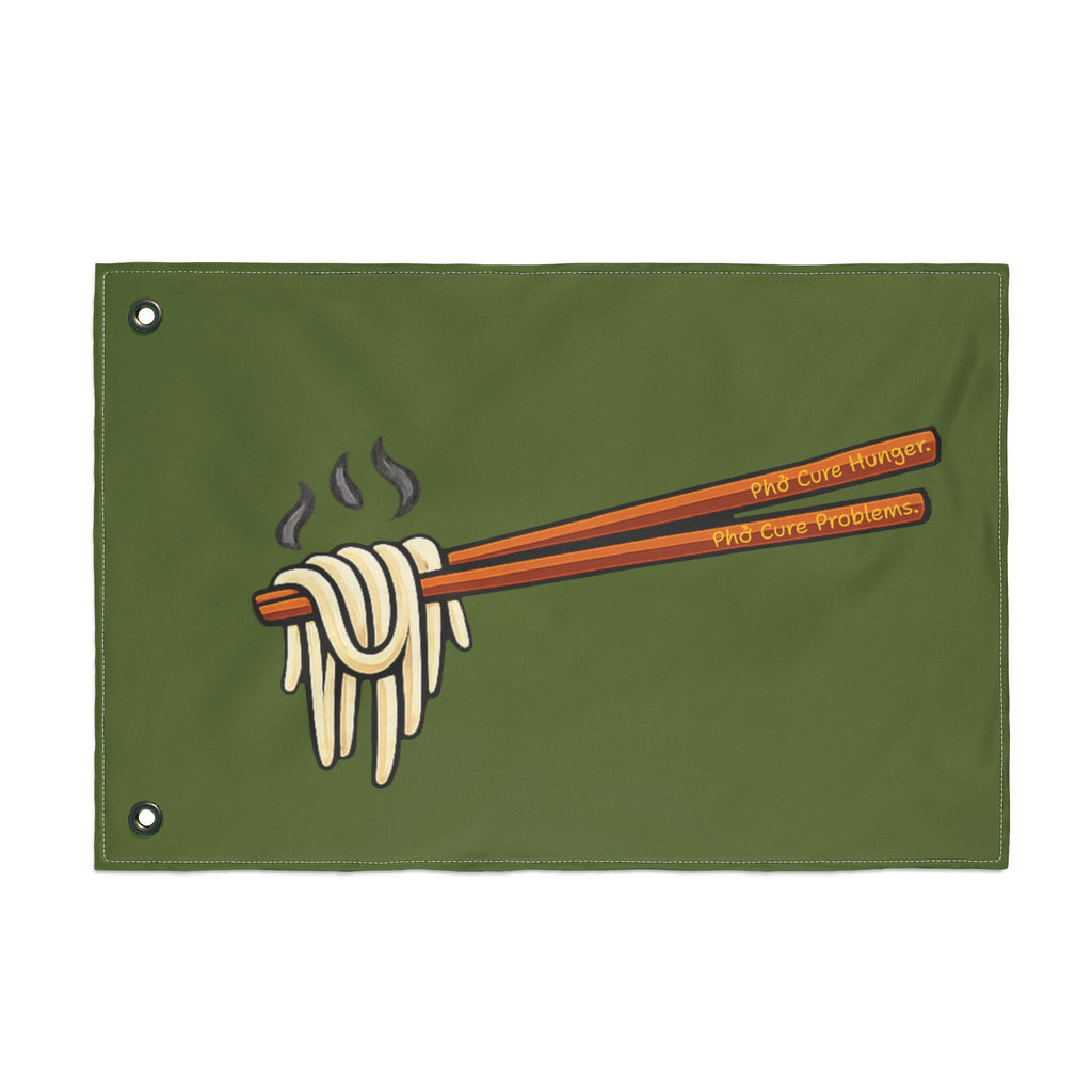 "Phở Cure Problems." Flag — Double-Sided Garden Banner