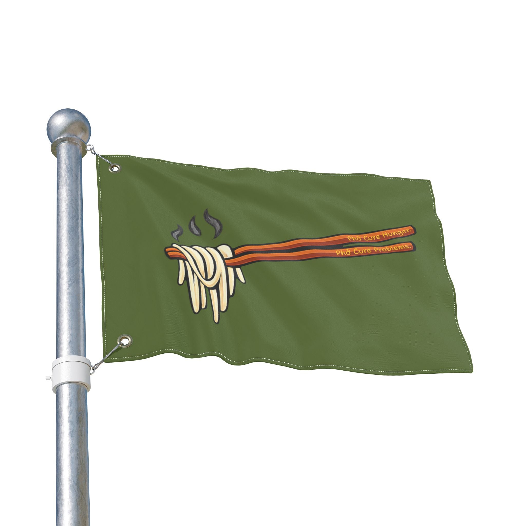 "Phở Cure Problems." Flag — Double-Sided Garden Banner