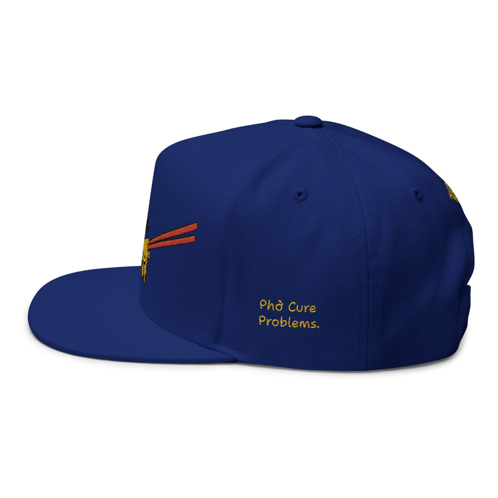 "Phở Cure Problems./Phở Cure Hunger." Embroidered Flat Bill Snapback