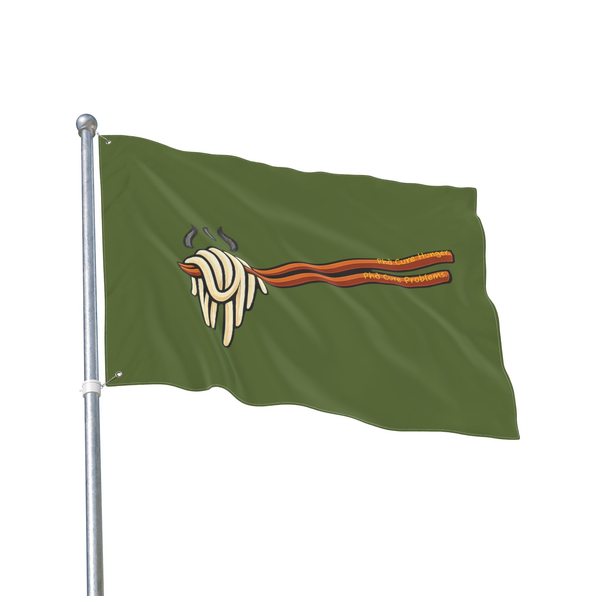 "Phở Cure Problems." Flag — Double-Sided Garden Banner