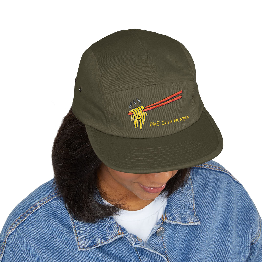 "Phở Cure Hunger." Embroidered 5-Panel Cap