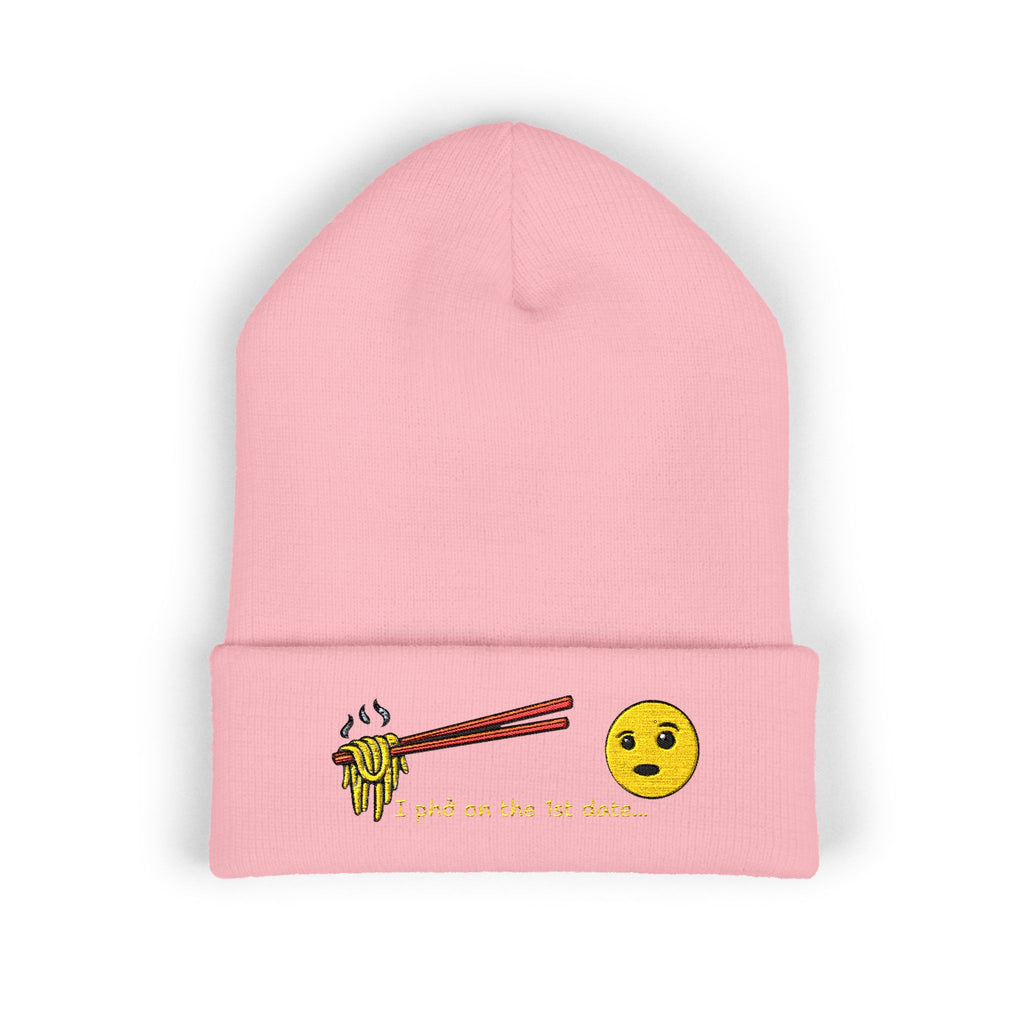 *Clearance Item* Embroidered "1st date." Cuffed Beanie