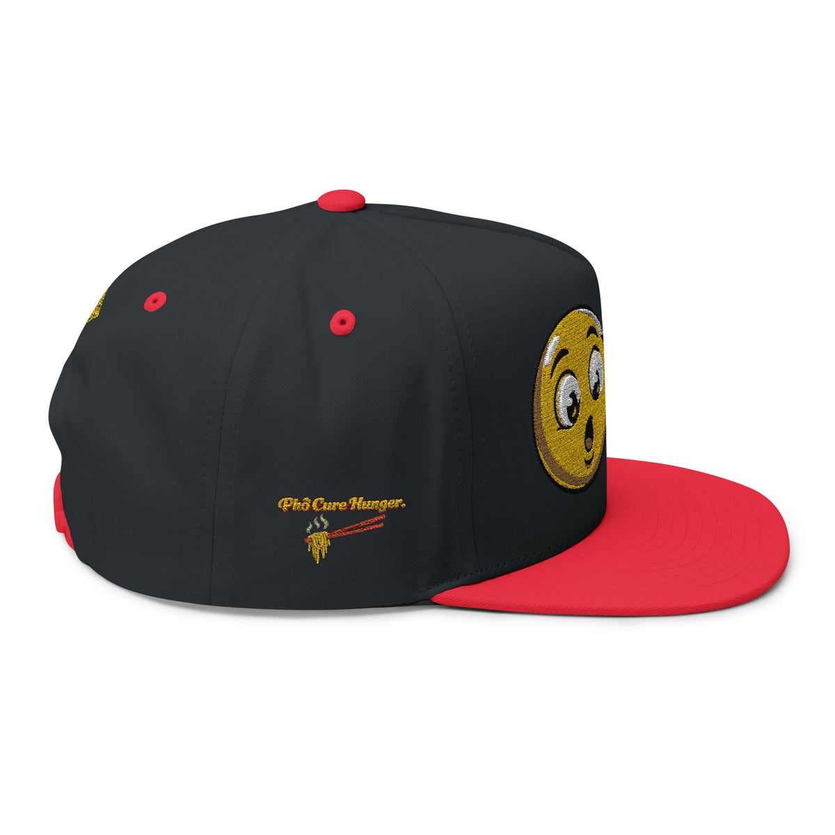 NEW*"Phở Cure Hunger." Embroidered Flat Bill Snapback