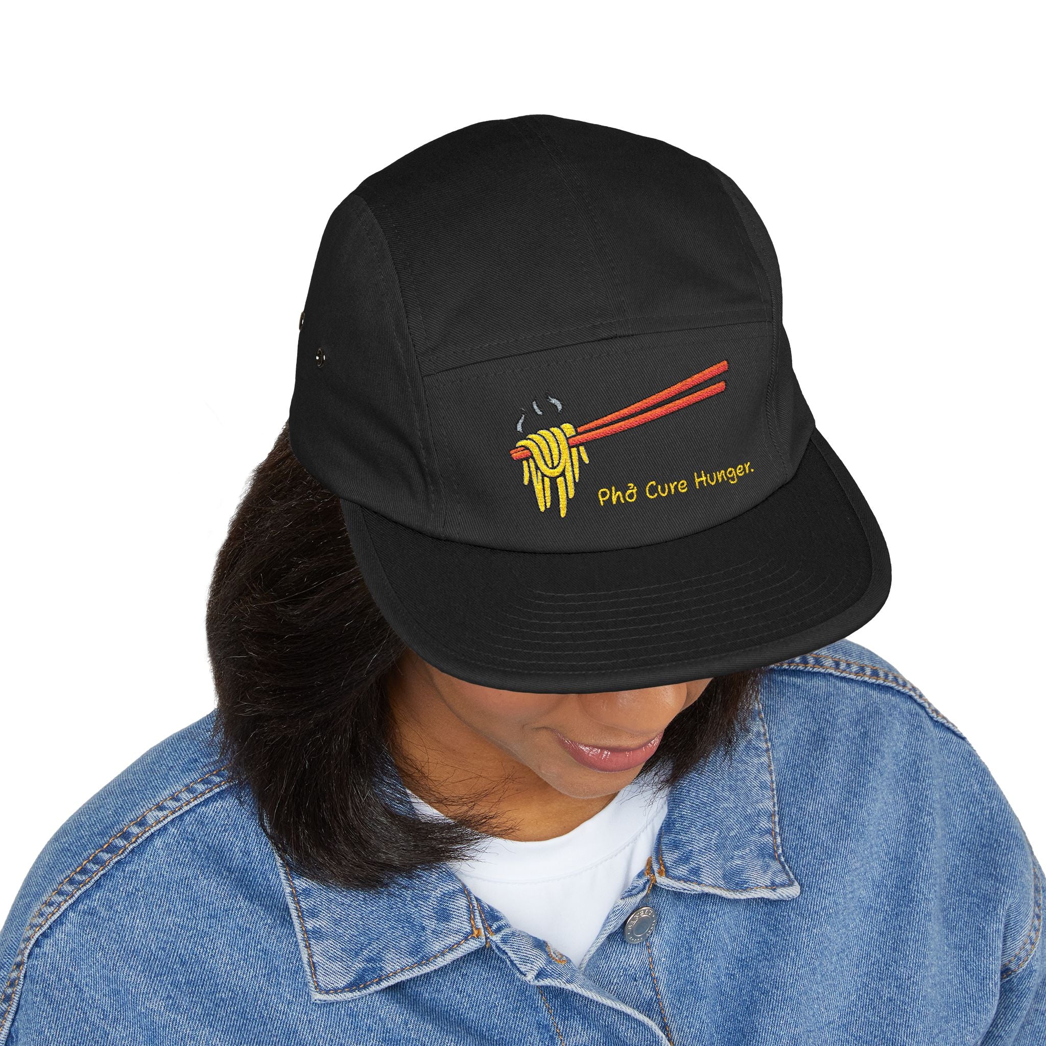 "Phở Cure Hunger." Embroidered 5-Panel Cap