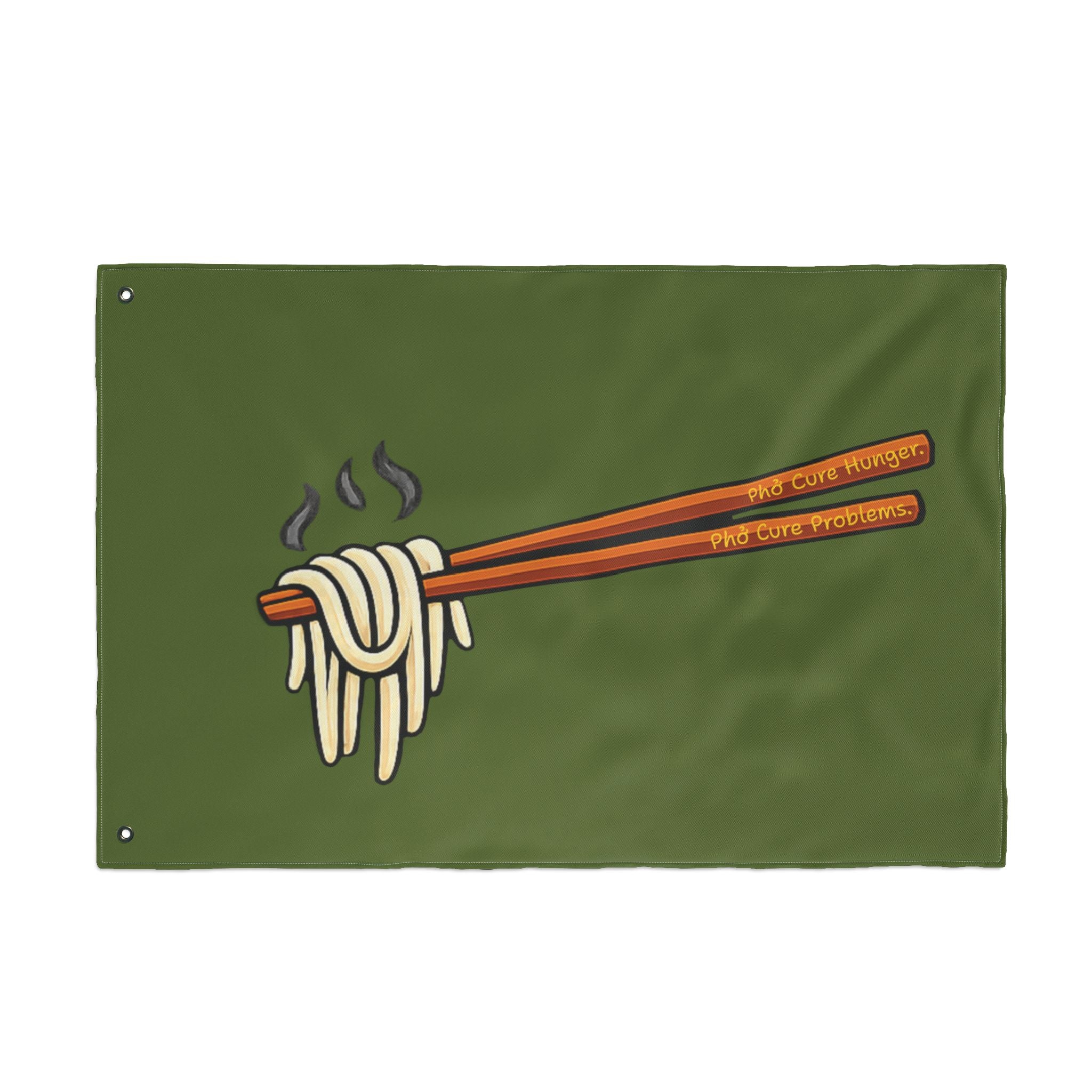 "Phở Cure Problems." Flag — Double-Sided Garden Banner