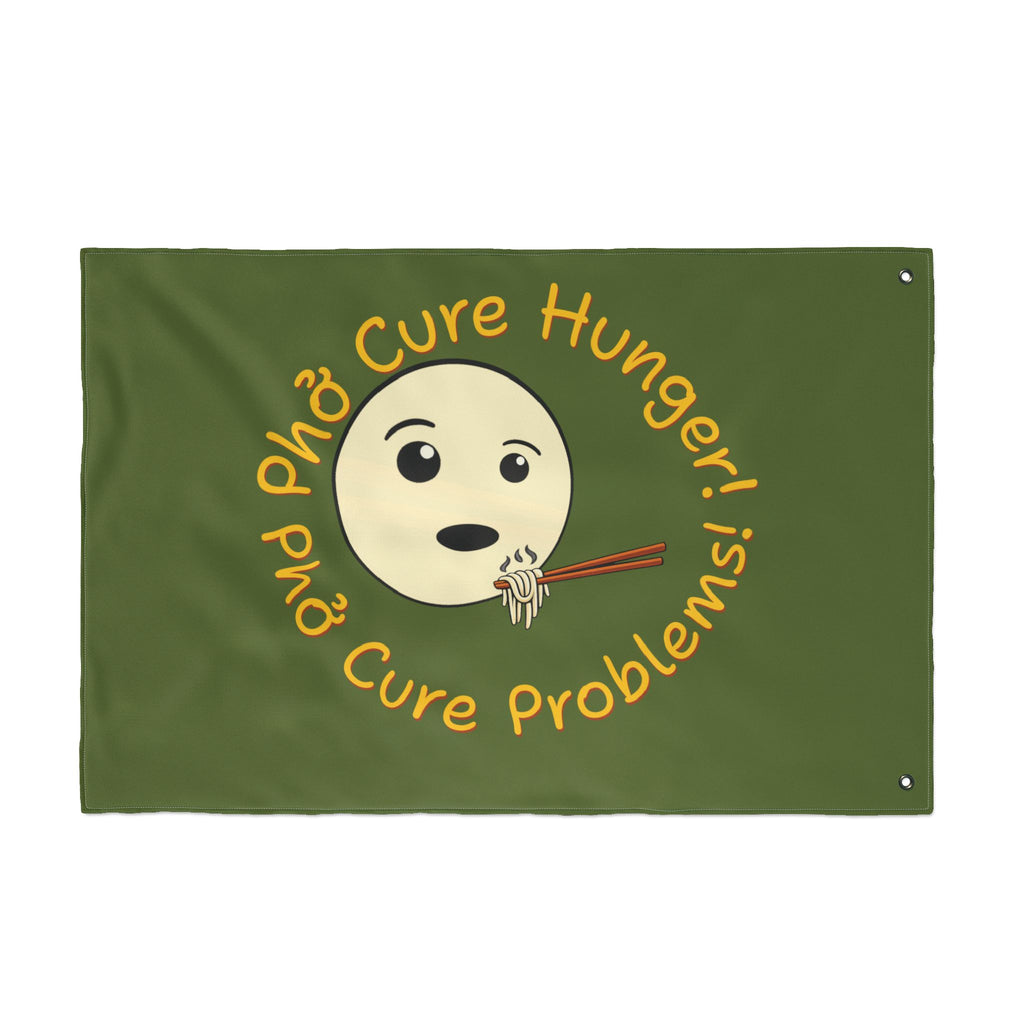 "Phở Cure Problems." Flag — Double-Sided Garden Banner