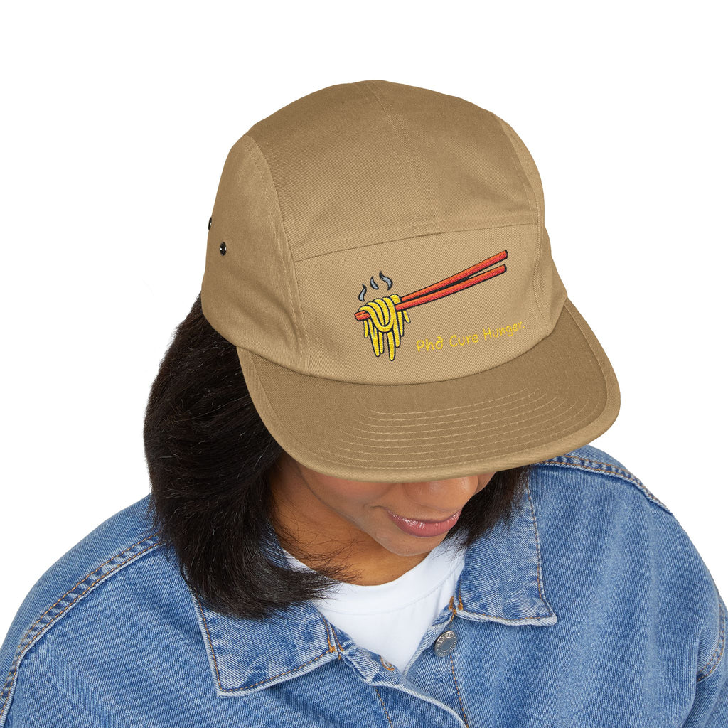 "Phở Cure Hunger." Embroidered 5-Panel Cap