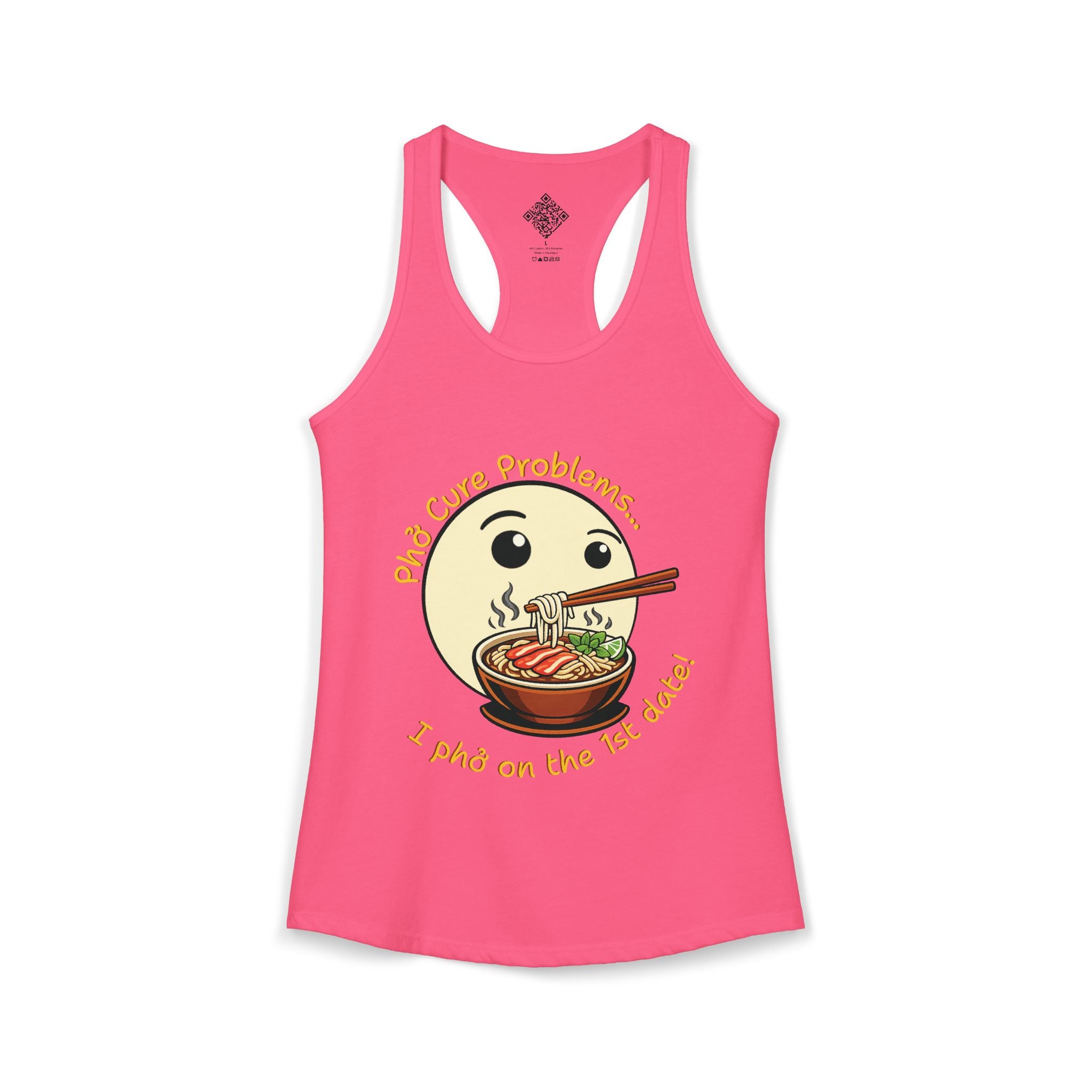 Women's "Phở Cure Problems!", "1st date!" Racerback Tank