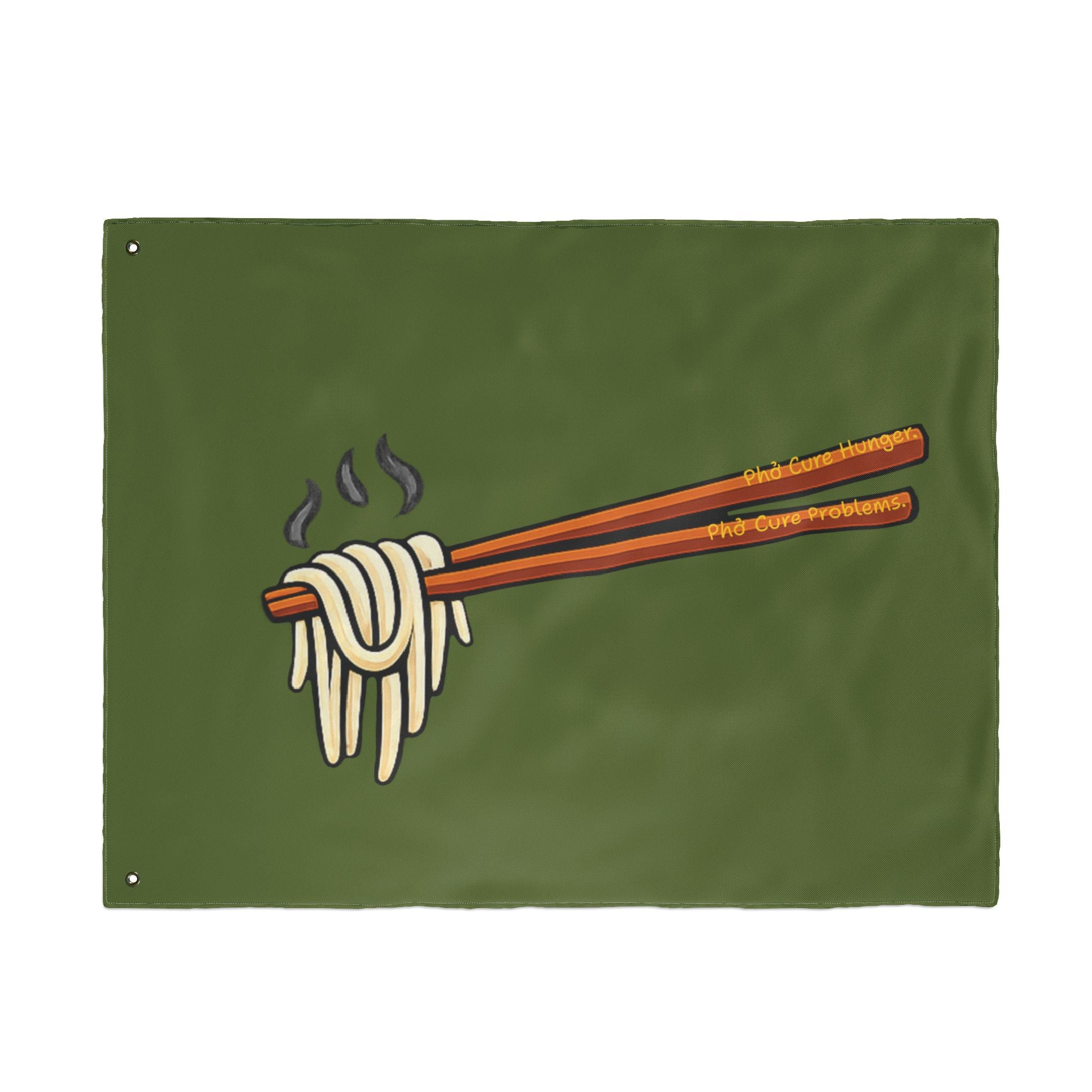 "Phở Cure Problems." Flag — Double-Sided Garden Banner