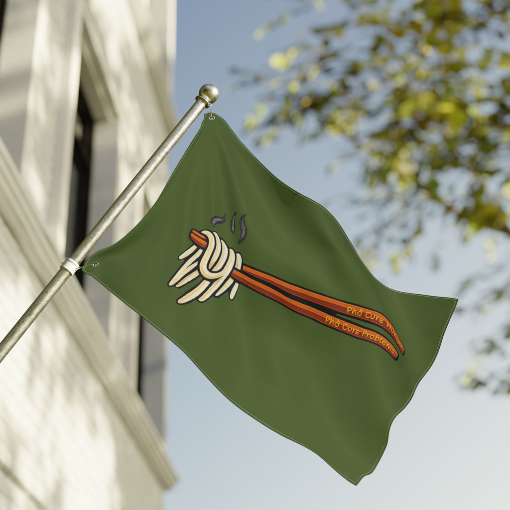"Phở Cure Problems." Flag — Double-Sided Garden Banner