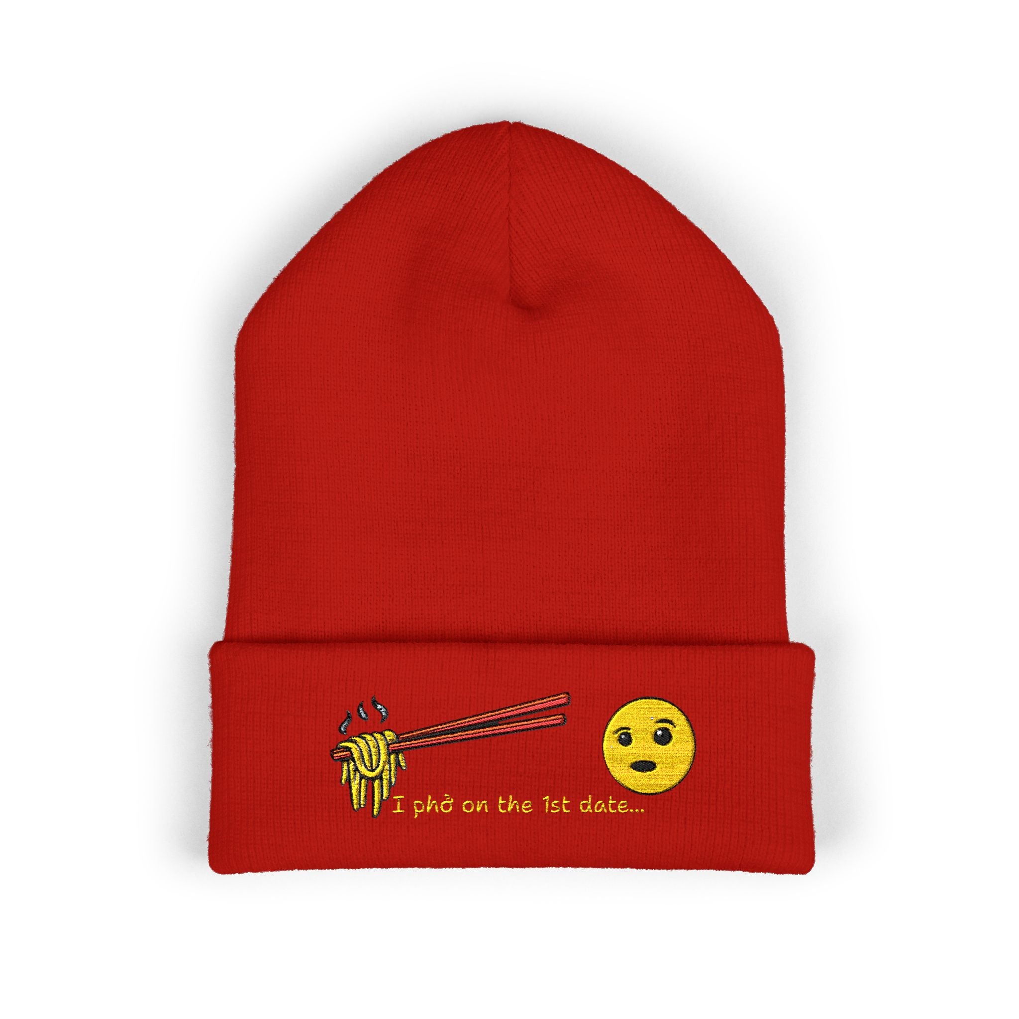 *Clearance Item* Embroidered "1st date." Cuffed Beanie