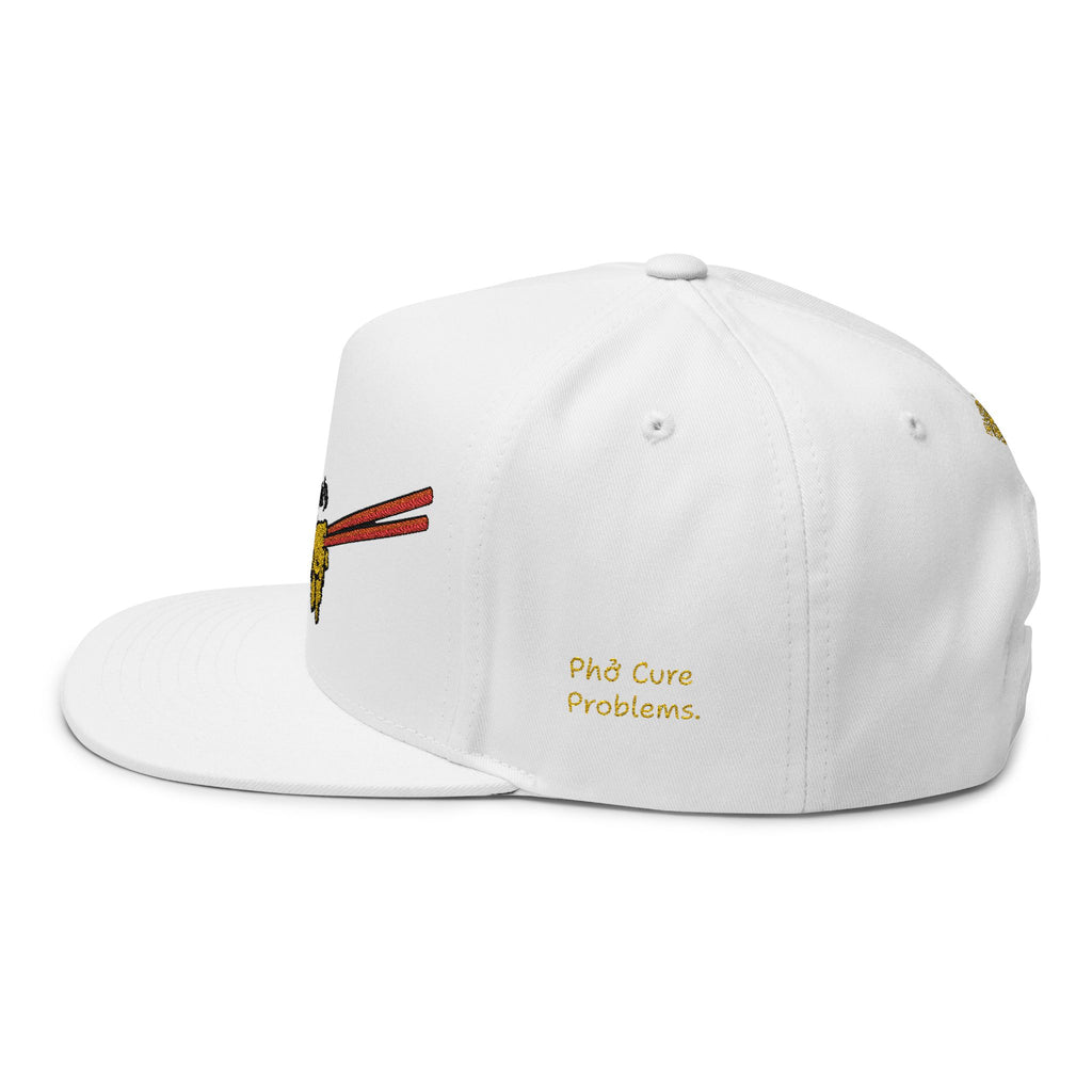 "Phở Cure Problems./Phở Cure Hunger." Embroidered Flat Bill Snapback