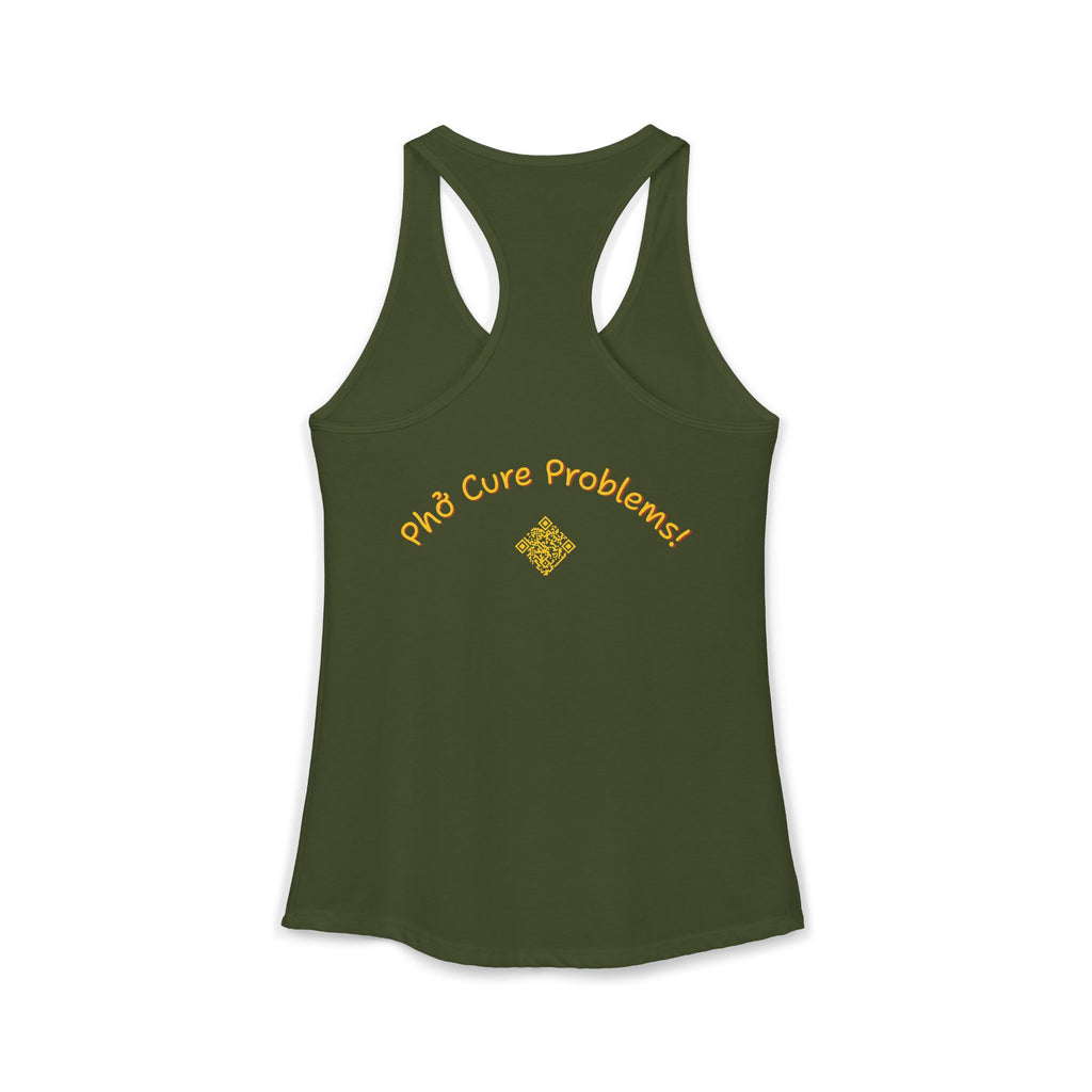 Women's "Phở Cure Problems!", "1st date!" Racerback Tank