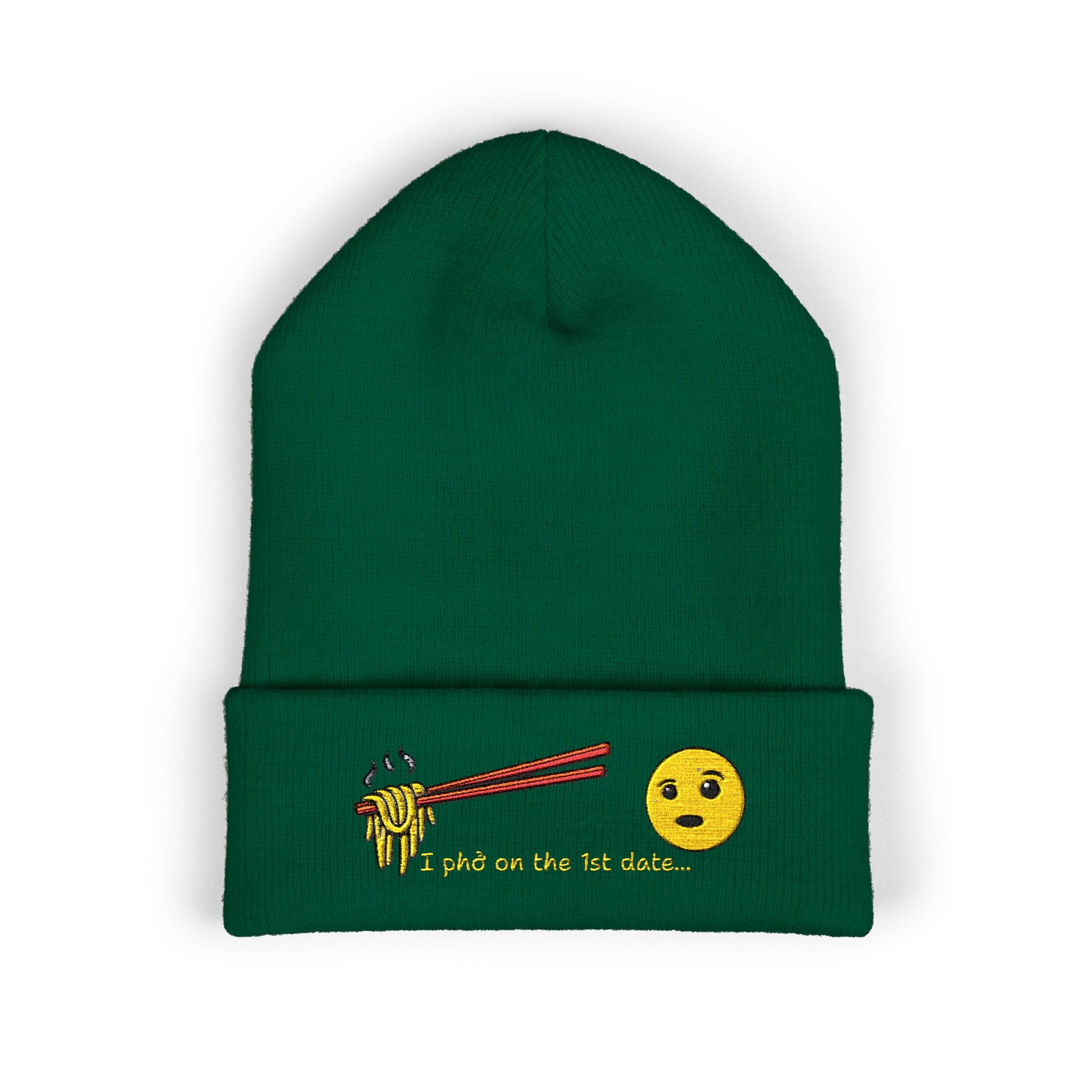 *Clearance Item* Embroidered "1st date." Cuffed Beanie