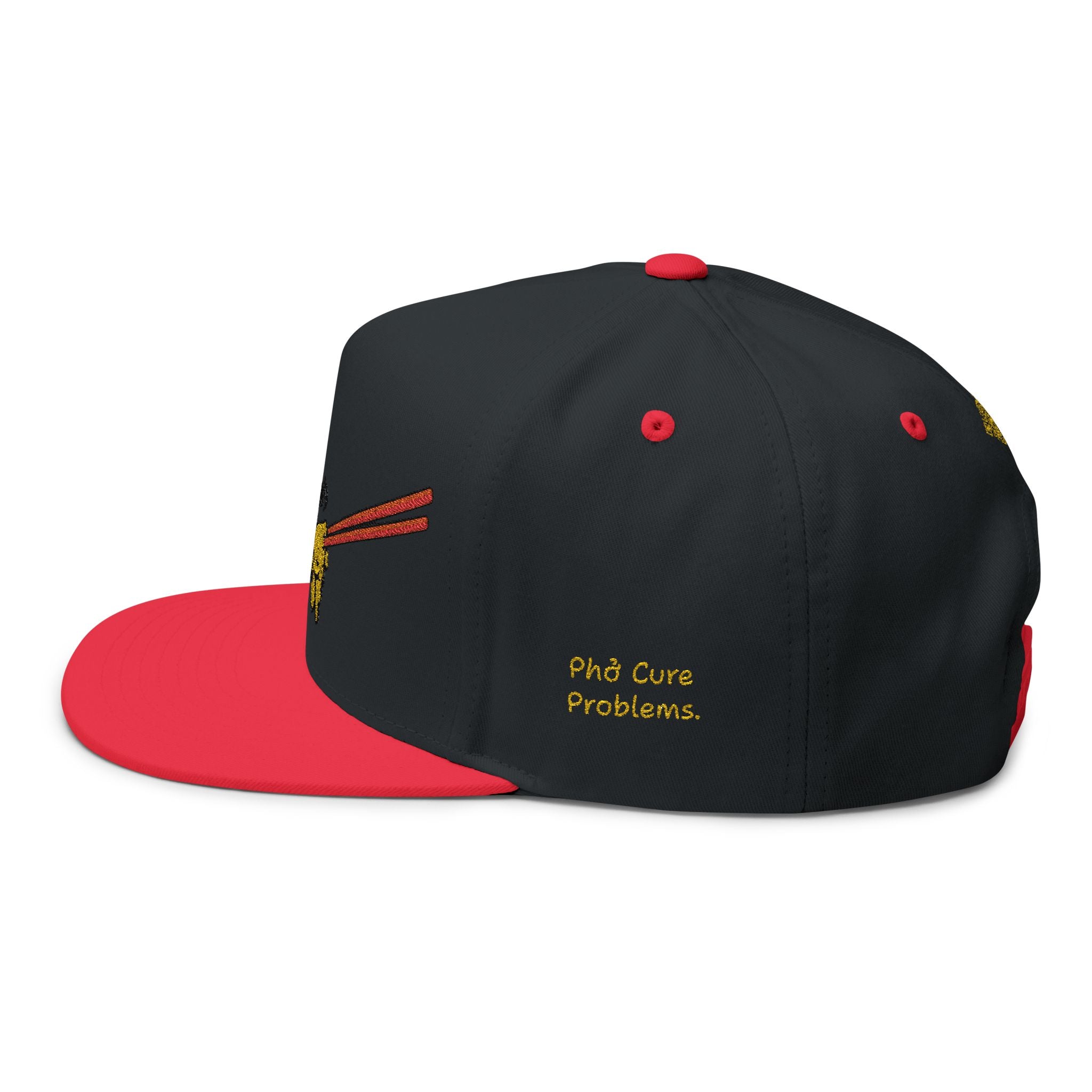 "Phở Cure Problems./Phở Cure Hunger." Embroidered Flat Bill Snapback