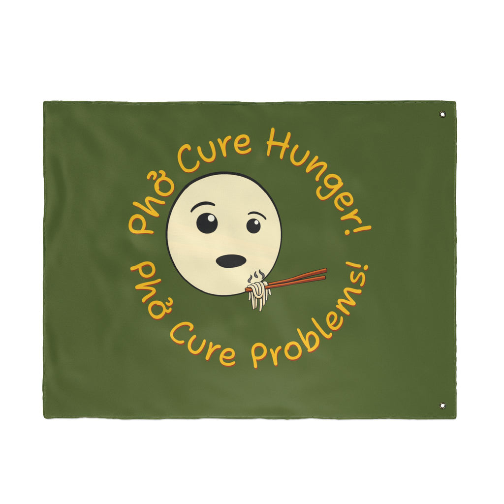 "Phở Cure Problems." Flag — Double-Sided Garden Banner