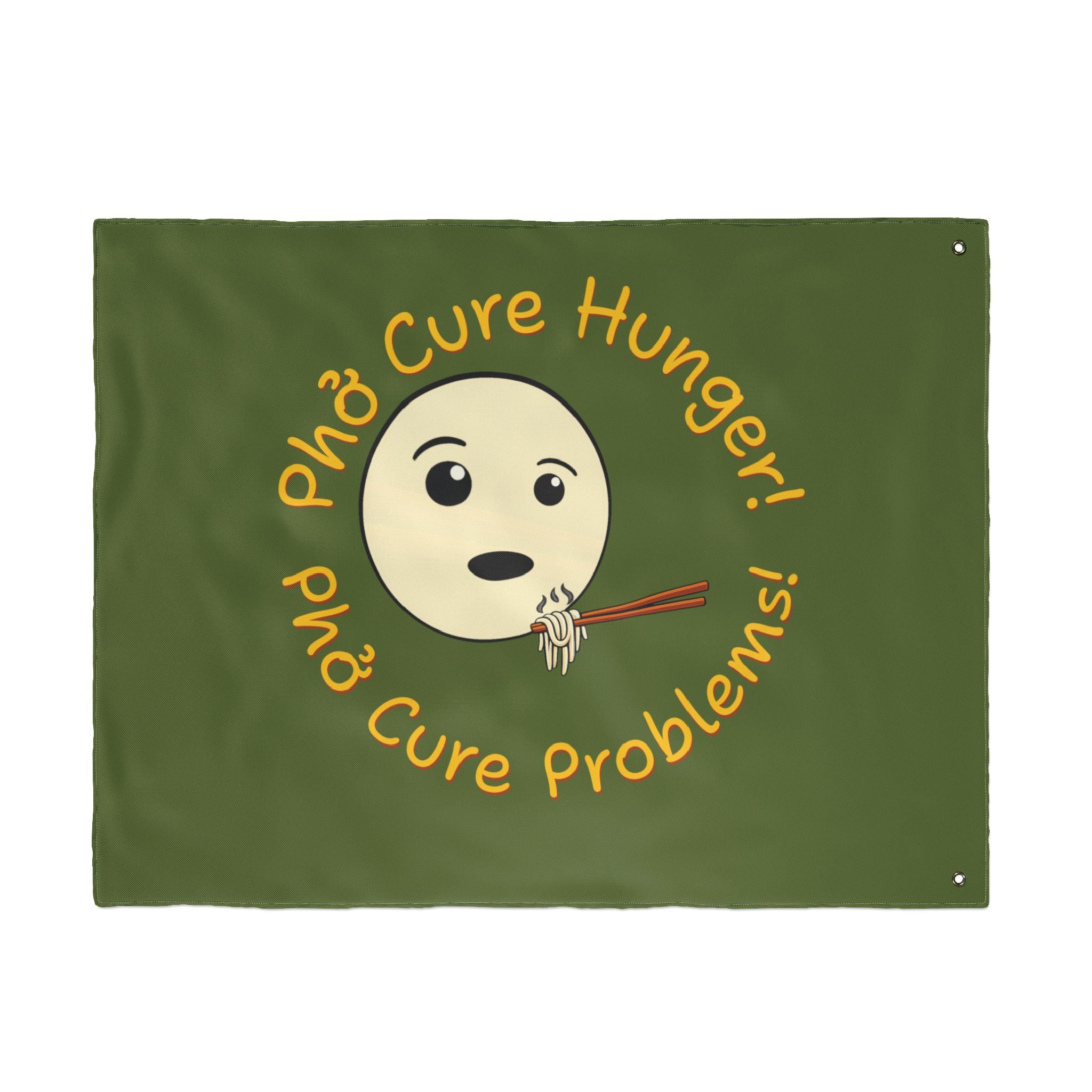 "Phở Cure Problems." Flag — Double-Sided Garden Banner