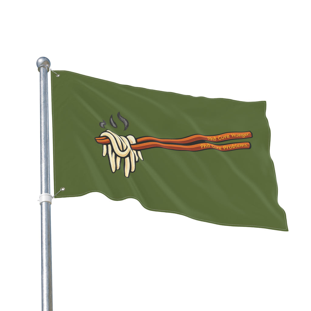 "Phở Cure Problems." Flag — Double-Sided Garden Banner