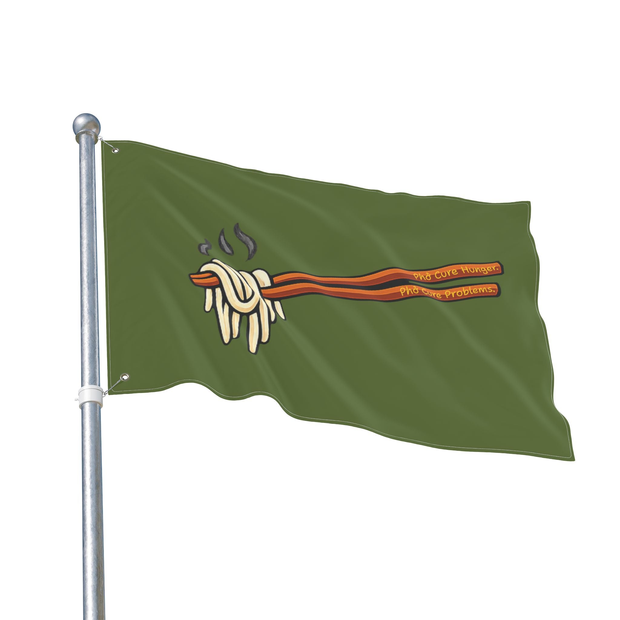 "Phở Cure Problems." Flag — Double-Sided Garden Banner