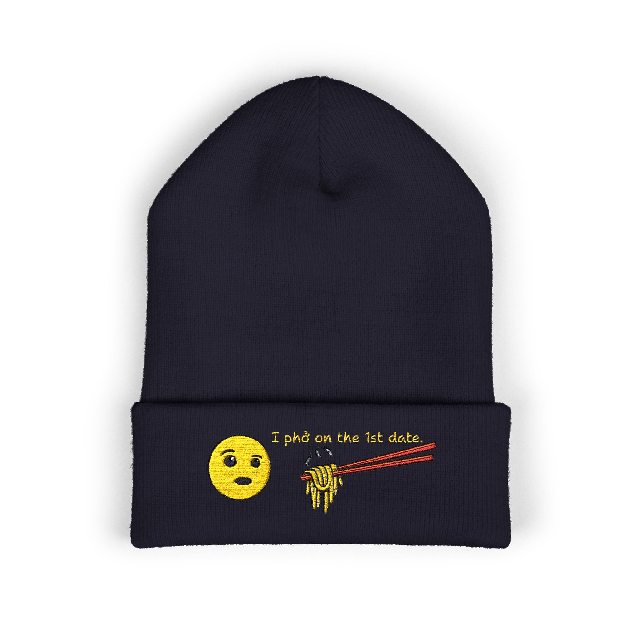 *Clearance Item* Embroidered "1st date." Cuffed Beanie
