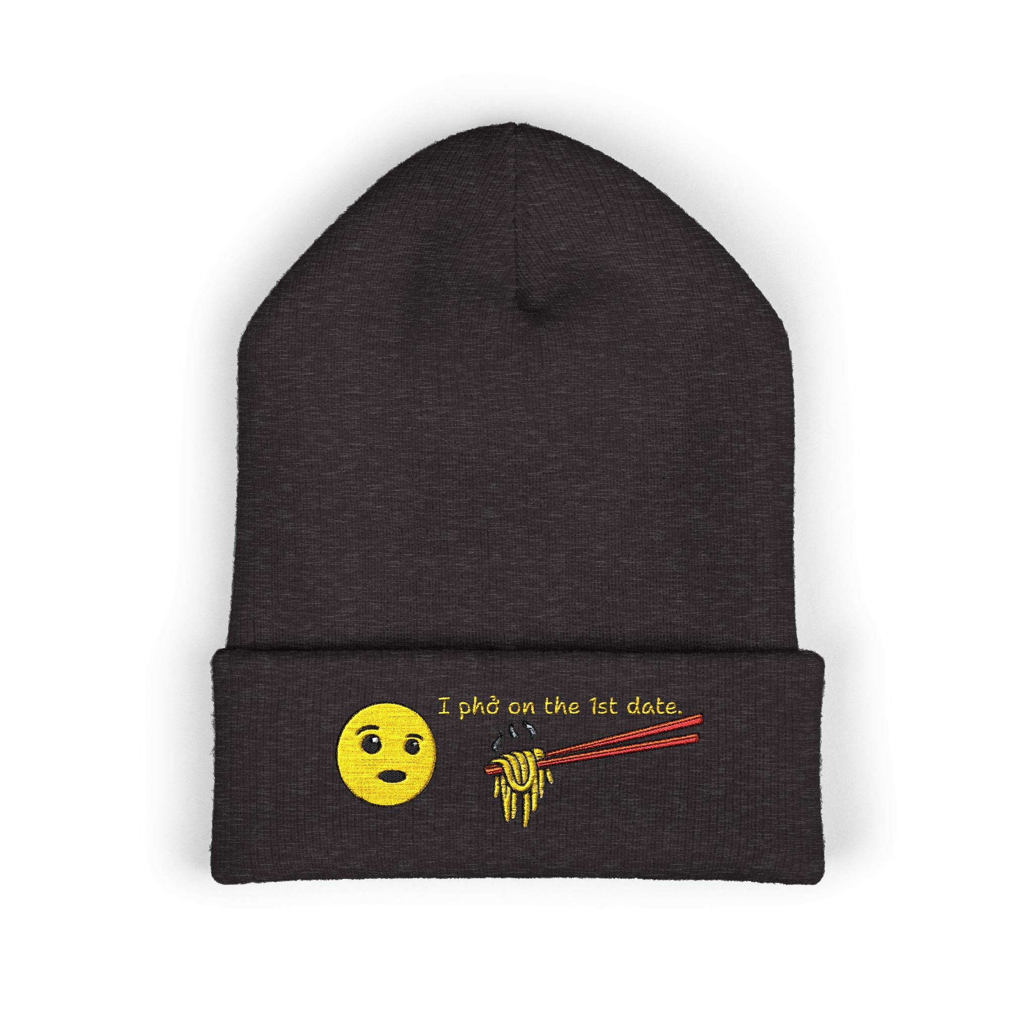 *Clearance Item* Embroidered "1st date." Cuffed Beanie