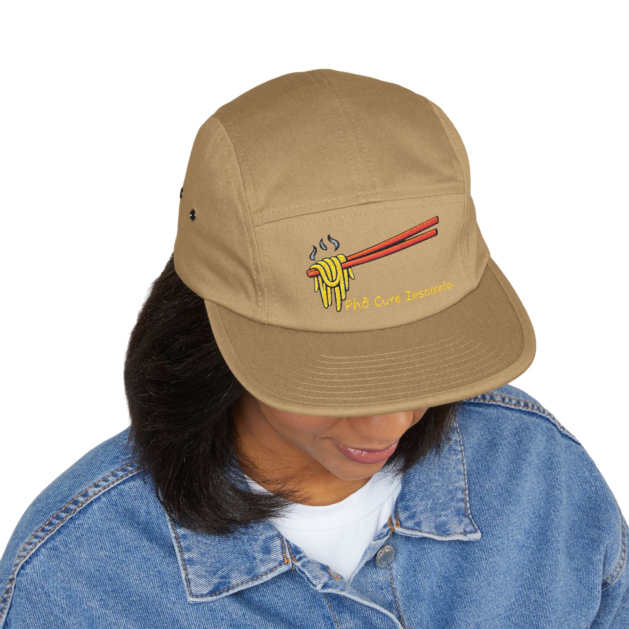"Phở Cure Insomnia." Embroidered 5-Panel Cap