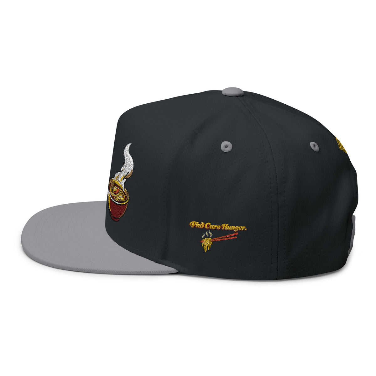 NEW*"Phở Cure Hunger." Embroidered Flat Bill Snapback