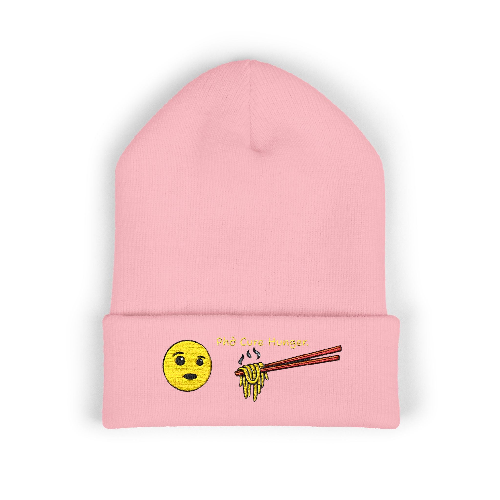 *Clearance Item* Embroidered "Phở Cure Hunger." Cuffed Beanie