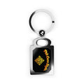 Custom Rectangle Photo Keyring — Personalized QR Code & Text Metal Keychain