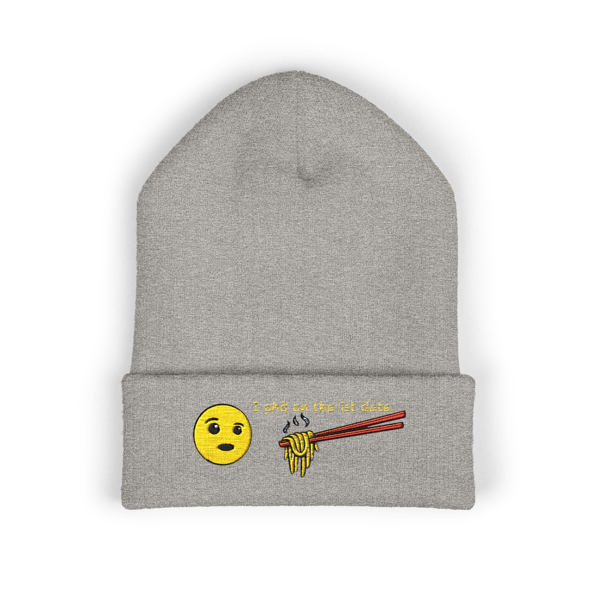 *Clearance Item* Embroidered "1st date." Cuffed Beanie
